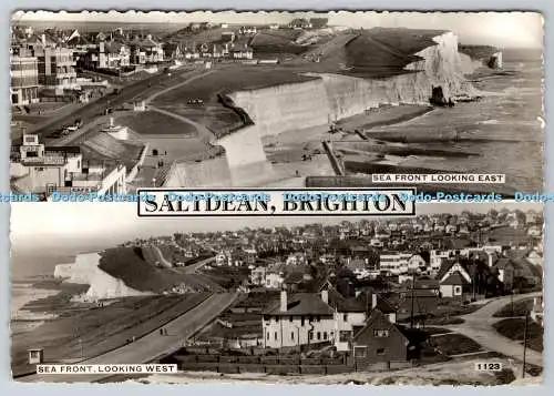D332149 Saltdean. Brighton. Meerfront mit Blick nach Osten. A. W. W. Wardell. RP. Multi