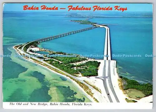 D326940 Florida Keys. Bahia Honda. Alte und neue Brücke. Gulfstream Karte. Miami. M