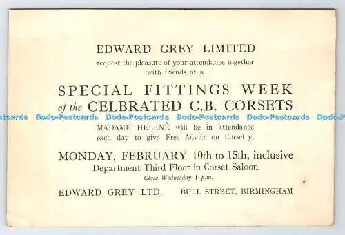 D334924 Edward Grey Limited. Special Fittings Week of the Celebrated C. B. Corse