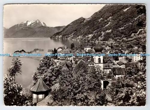 D334928 Gersau am Viewrwaldstattersee mit Pilatus. Fotoglob. Wehrli