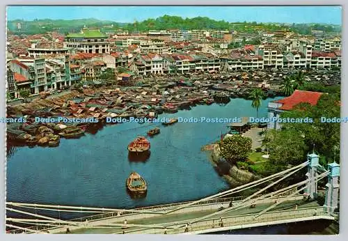 D332164 Singapur. Der Singapore River. Postkarte