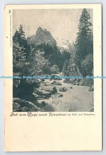 D334935 Auf dem Wege Nach Rosenlaui. Mit Well und Wetterhorn. Chemigr
