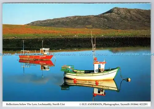 D326960 North Uist. Lochmaddy. Reflexionen unterhalb der Hefe. Sue Anderson. Taynuil