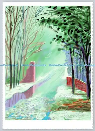 D329519 David Hockney. iPad Zeichnung ohne Titel Die Ankunft des Frühlings in Woldgate i