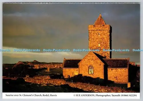 D326961 Harris. Rodel. Sonnenaufgang über der Kirche St. Clements. Sue Anderson. Taynuilt.