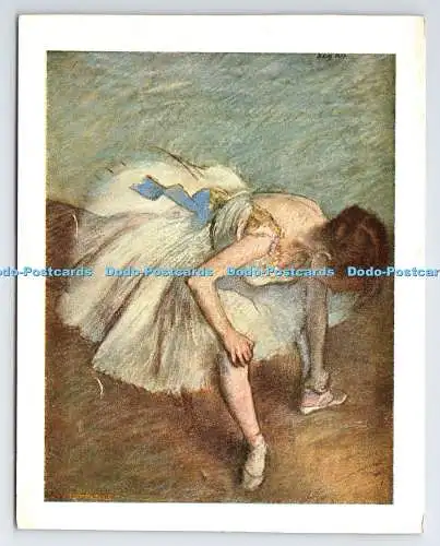 D334958 Musee du Luxembourg. Tänzerin bindet ihre Sandale. H. G. Edgar Degas. Nomis