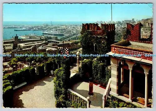 D332192 Genova. Gesamtansicht vom Schloss aus gesehen G. B. D Albertis. Stich Grafico