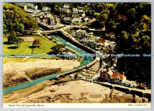 D326984 Devon. Luftaufnahme von Lynmouth. Lynton und Lynmouth sind Chief Coastal Re