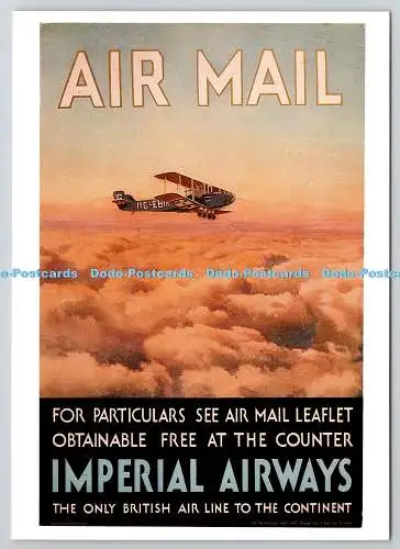 D329559 Imperial Airways Plakat von 1925 Werbung früher Luftpostdienst nach Eur