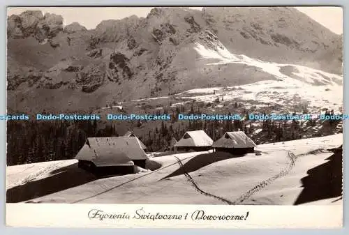 D327035 Zyczenia Swiateczne i Noworoczne. Widok zimowy. K. Gorozdowska. Polskieg