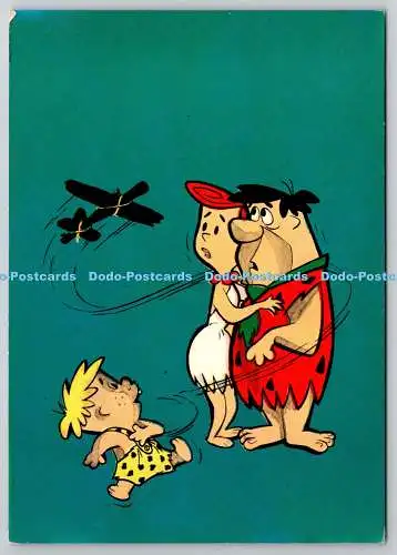 D329593 herumspielende Kieselsteine. Fred Wilma und Pebbles Flinstone. Barney und Bet