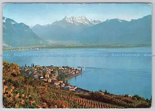 D327062 Montreux und Dents du Midi. Editions Office du Tourisme. J. Schlemmer. M