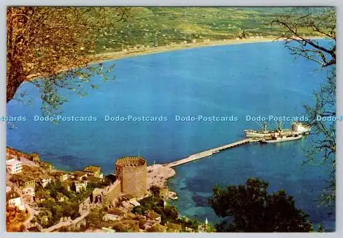 D327069 Alanya. Türkei. Kizil Kule ve Liman. Roter Turm und Hafen. UND. Kartpos