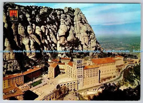 D327073 Montserrat. Die Kloster Gesamtansicht. Soberanas. Barcelona. Escudo de