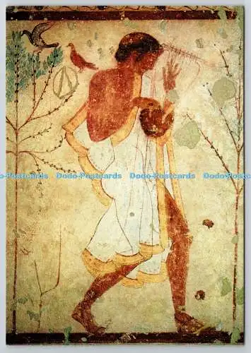 D329675 Tarquinia. Tomba del Triclinio. Pittura Etrusca. Citareda. I.F.I. Feuer