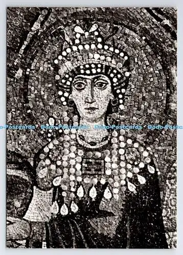 D335107 Ravenna. St. Vitale. Teodora Kaiserin. Mosaik aus dem 6. Jahrhundert. E. S. Omnia