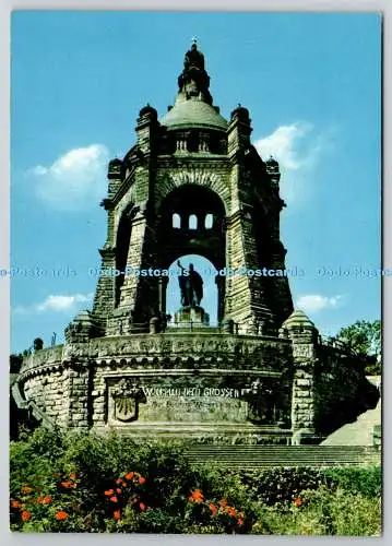 D329692 Porta Westfalica. Kaiser Wilhelm Denkmal auf dem Wittekindberg. Schoning