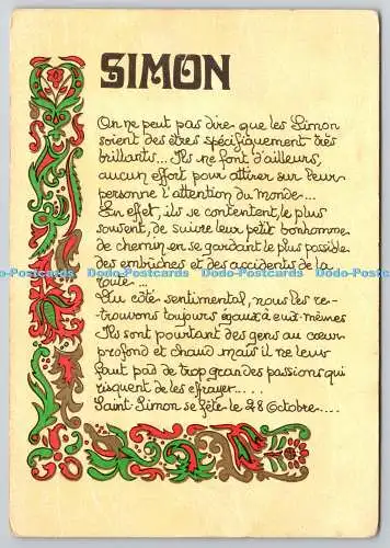 D329696 Description de la signification du mot. Saint Simon sefete le 28. Oktober