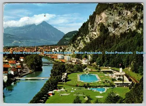 D332411 Interlaken. Strandbad Mit Niesen. H. Steinhauer