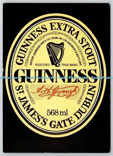 D329802 Guinness Extra Stout. St. Jamess Gate Dublin. Flaschenetikett. Real Ireland