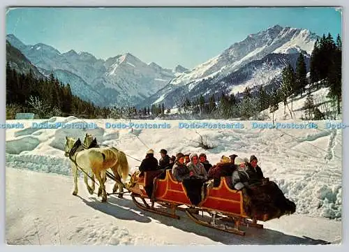 D327250 Schlittenfahrt im Birgsautal bei Oberstdoft. Franz Milz. Füssen im Allga