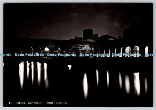 D332494 Firenze. Notturno. Ponte Vecchio. Gino Giusti. RP