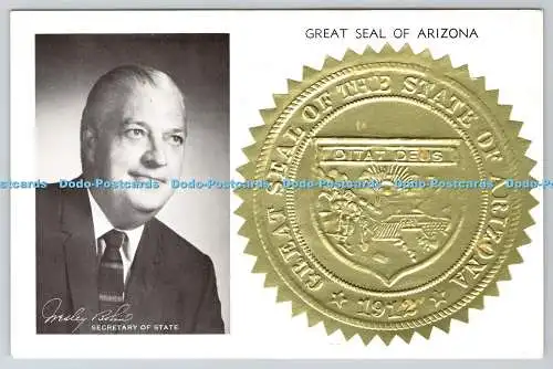 D327300 Great Seal. Aufgaben des Außenministers von Arizona. Postkarte