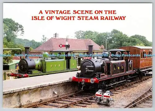 D332514 Eine alte Szene auf der Isle of Wight Dampfeisenbahn. Süßwasser Yarmouth