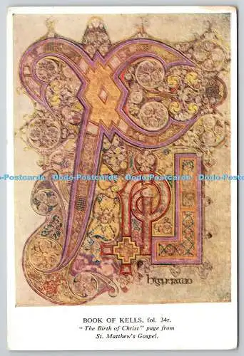 D329875 Book of Kells. Die Geburt Christi. Matthäus Evangelium. Trinity College
