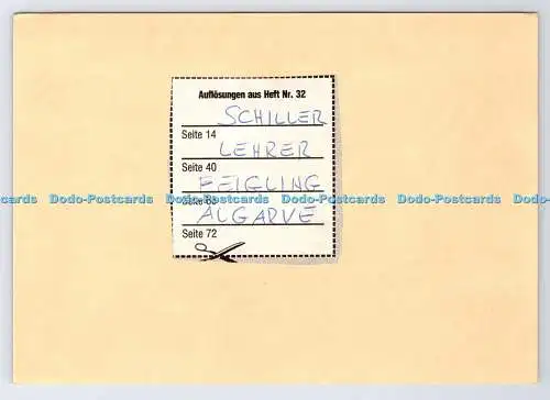 D335302 Auflosungen aus Heft Nr. 32. Postkarte