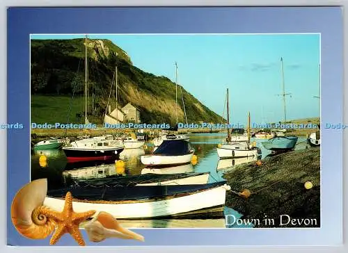 D327384 Unten in Devon. Axmouth. Der Hafen. Brian Pearce. Judges Ltd. Hastings