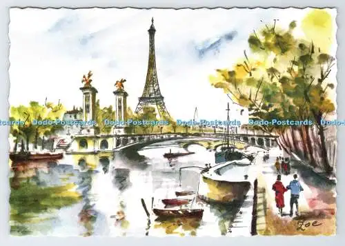 D335402 Paris. Pont Alexandre III Et la Tour Eiffel. Atelier Montsalvat