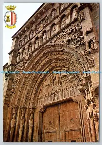 D329977 Navarra. Sanguesa. Fachada principal de la Iglesia. Penarroya. Jaca. N.