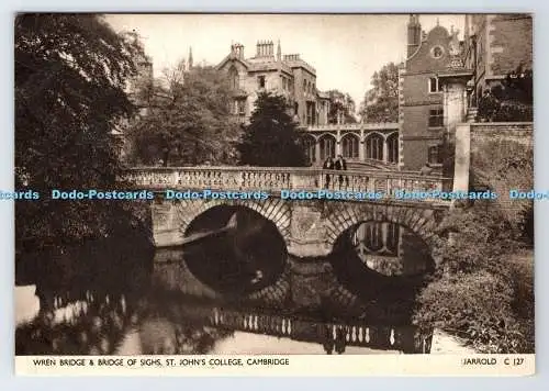 D335416 Cambridge. Zaunkönigsbrücke und Seufzerbrücke. St. John College. Jarrold. N