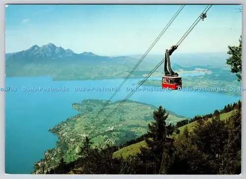 D332704 Luzern un Pilatus. Luftseilbahn Weggis. Rigi. Kaltbad. Blick auf Weggis.