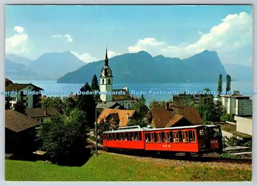 D332707 Suisse. Vitznau am Vierwaldstattersee mit Rigibahn. Photoglob AG. Orell