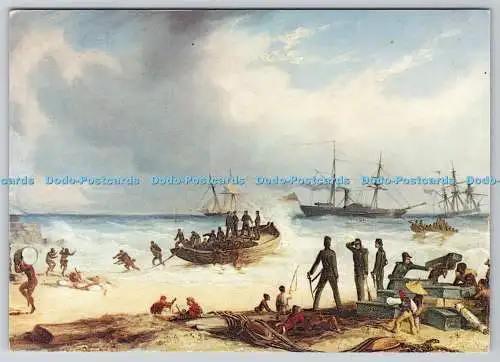 D327537 Thomas Baines. Schützenbrigade landet im März 1852 in Algoa Bay S Africa. B