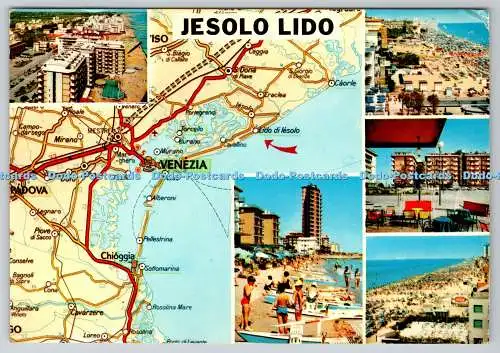 D327549 Karten. Jesolo Lido. Touring Club Italiano. Dalla Carta Automobilistica de