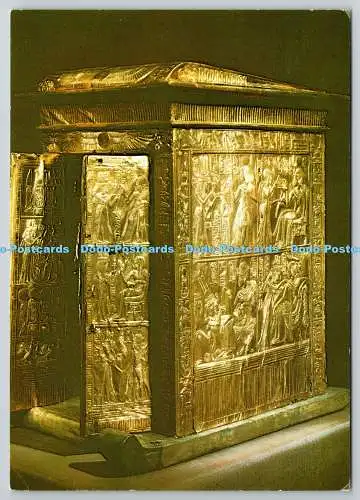 D330101 Treasures of Tutanchamun. Goldener Schrein. George Rainbird Limited. Postca