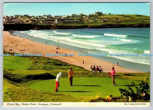 D327590 Fistral Bay. Pentire Point. Newquay. Cornwall. E. Ludwig. John Hinde Ltd