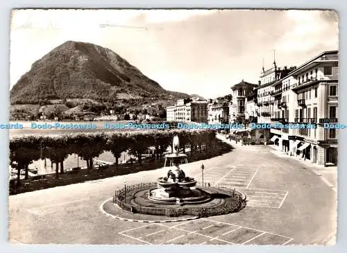 D335571 Lugano. Quai. Fontana Bossi e Monte S. Salvatore. Mayr