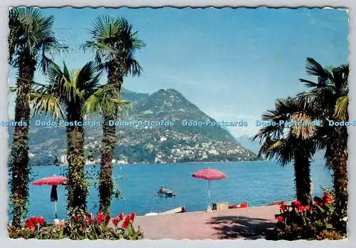 D332815 Lugano Paradiso. Vista su Castagnola e Monte Bre. Beccarelli und Co. 196