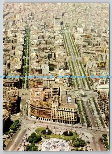 D330162 Spanien. Barcelona. Vista aerea parcial desde la Plaza de Cataluna. D. Cos