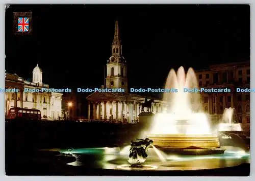 D327651 London. Trafalgar Square bei Nacht. Escudo de Oro. Fisa. Barcelona
