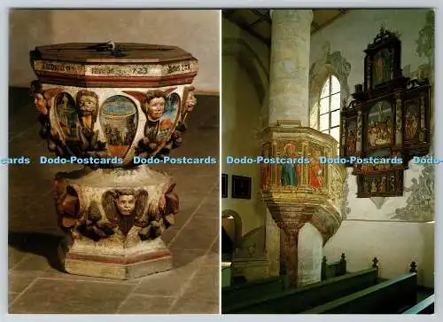 D332884 Kirchenburg St. Michael. Ostheim v. d. Rhon. Kanzel und Barocker Rahmena