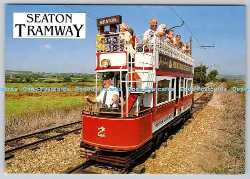 Straßenbahn D332938 Seaton. Seaton and District Electric Tramway Co. Wagen 2 wartet auf einen