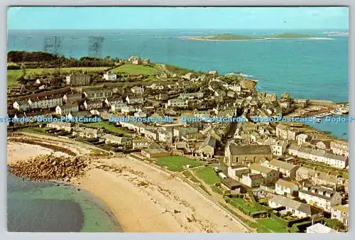D332954 Scilly-Inseln. St. Maria. Eine Luftaufnahme des Porthcressa Beach und eines Teils