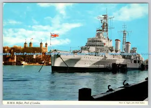 D327776 HMS Belfast. Pool von London. E. Nagele. John Hinde Ltd