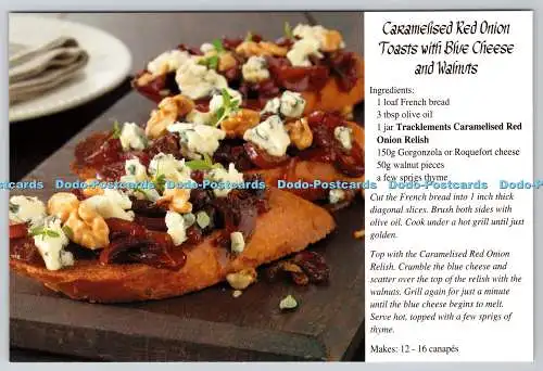D333019 Karamellisierte rote Zwiebeltoasts mit Blauschimmelkäse und Walnüssen. Gleiselement C