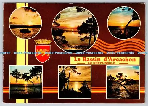 D333041 Le Bassin d Arcachon. Au Crepuscule. Artaud Freres. Multi View. 1982